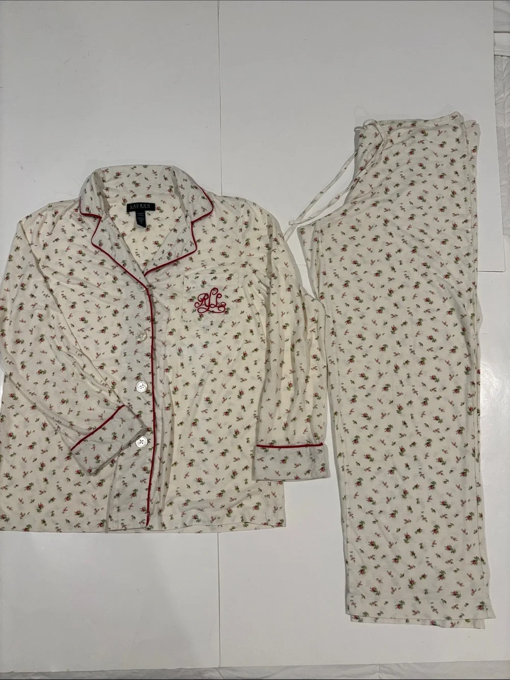 Vintage Lauren Ralph Lauren floral pajama set size small